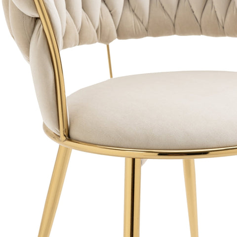Rootz Velvet Dining Chairs - Elegant Seating - Comfortable Padded Chairs - Exceptional Comfort - 57cm x 55cm x 70cm