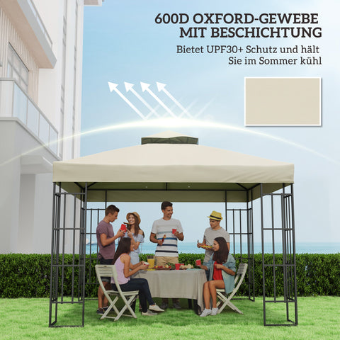 Rootz Gazebo Replacement Roof - Canopy Tarpaulin - Pavilion Cover - UPF30+ Sun Shade - 300cm x 300cm -m White