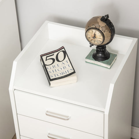 Rootz Rolling Office Container - Desk Storage - Mobile Cabinet - 4 Drawers - 40L x 36W x 65H cm - Modern Design - Easy Mobility