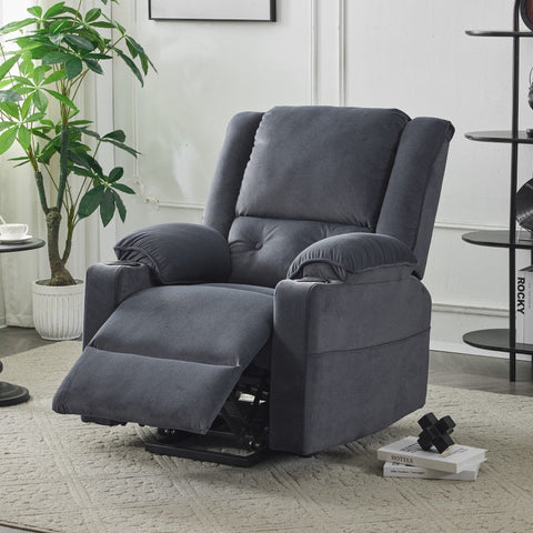 Rootz Electric TV Chair with Riser - Massage Recliner - Heated Armchair - 8 Massage Points & Lumbar Heat - 80cm x 98cm x 104cm