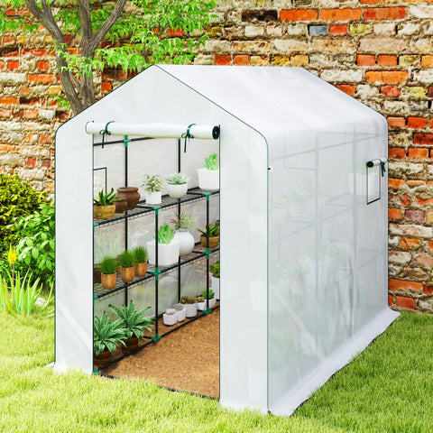 Rootz 3m² Garden Greenhouse - Plant Shelter - Plant Conservatory - UV Resistant - 143 x 215 x 190cm