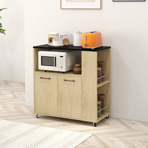 Rootz Kitchen Trolley - Multi-Storage Cart - Rolling Unit - Space-Saving Design - 75 x 40 x 80.5 cm