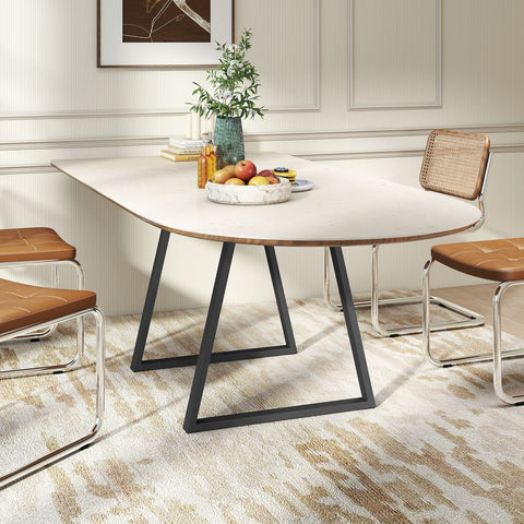 Rootz Trapezoidal Table Legs Set of 2 - Metal Furniture Legs - Black Steel Supports - Ideal DIY Projects - 70cm x 5cm x 72cm