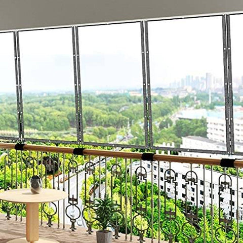 Rootz Waterproof PVC Tarpaulin - Clear Cover - Weather-Resistant Sheet - Protects & Preserves - 2x2m - Eyelets & Rope Included