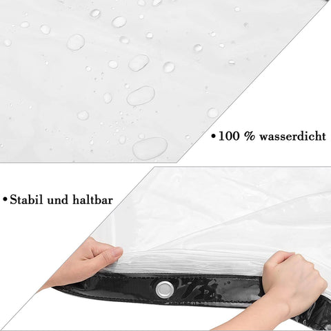 Rootz Waterproof Transparent PVC Tarpaulin - Cover Sheet - Weatherproof Tarp - UV Resistant - 2x1m - Durable & Tear-Resistant with Eyelets