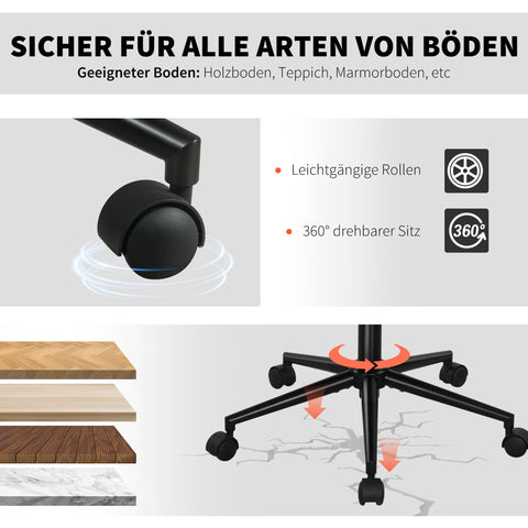 Rootz Rotatable Office Chair - Desk Chair - Swivel Seat - Height Adjustable - 63.3cm x 60.7cm x 74-84cm White