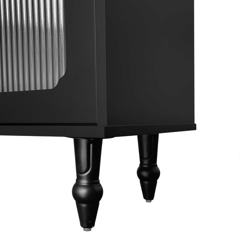 Rootz Retro TV Lowboard - Entertainment Console - Media Unit - Ample Storage - 175cm x 38cm x 55.5cm