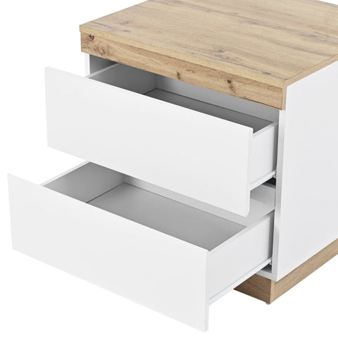 Rootz Stylish Bedside Table - Nightstand - Bedside Cabinet - Ample Storage - 55cm x 40cm x 55cm