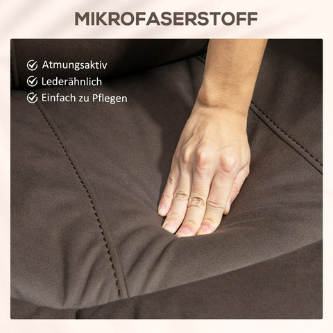 Rootz Upholstery Armchair with Footrest - Recliner Chair - Relaxation Furniture - Microfiber Leather-Look - Comfort Up to 135° - 97cm x 160cm x 80cm