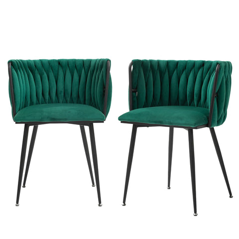 Rootz 2 Piece Set Velvet Dining Chairs - Modern Luxury Chairs - Elegant Velvet Seats - Soft Cushions - 57cm x 50cm x 72cm