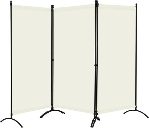 Rootz Privacy Screen Room Divider - Outdoor Screen - Privacy Partition - Weatherproof Material - 255cm x 181cm - Dark Gray & Cream