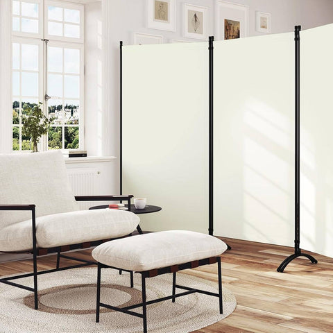 Rootz Privacy Screen Room Divider - Outdoor Screen - Privacy Partition - Weatherproof Material - 255cm x 181cm - Dark Gray & Cream