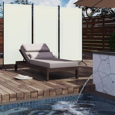 Rootz Privacy Screen Room Divider - Outdoor Screen - Privacy Partition - Weatherproof Material - 255cm x 181cm - Dark Gray & Cream