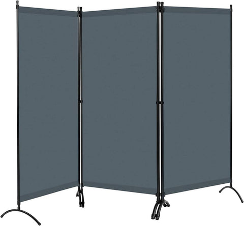 Rootz Room Divider Screen - Privacy Partition - Folding Privacy Screen - 160g/m² Polyester - 255cm x 181cm - Indoor/Outdoor Use