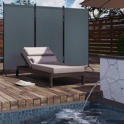 Rootz Room Divider Screen - Privacy Partition - Folding Privacy Screen - 160g/m² Polyester - 255cm x 181cm - Indoor/Outdoor Use