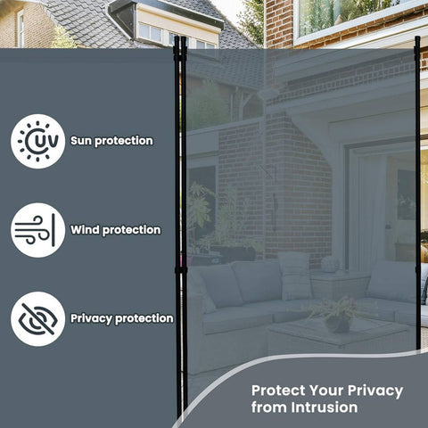 Rootz Room Divider Screen - Privacy Partition - Folding Privacy Screen - 160g/m² Polyester - 255cm x 181cm - Indoor/Outdoor Use