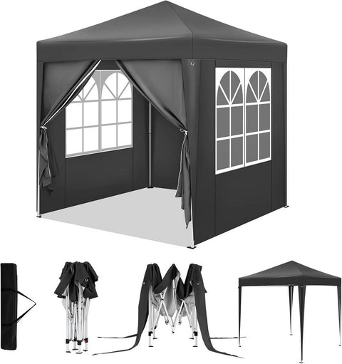 Rootz Garden Gazebo - Outdoor Canopy - Sun Shelter - UV Protection - 2m x 2m x 2.4m - Metal Frame - 210D Oxford Fabric