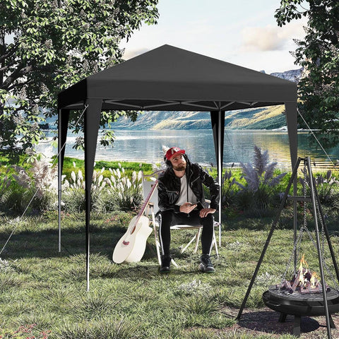 Rootz Garden Gazebo - Outdoor Canopy - Sun Shelter - UV Protection - 2m x 2m x 2.4m - Metal Frame - 210D Oxford Fabric