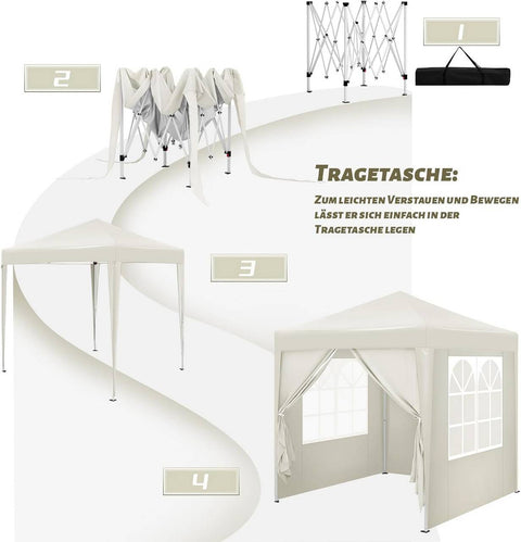 Rootz Outdoor Gazebo - Garden Canopy - Sun Shelter - Rustproof - UV Protection - 2m x 2m x 2.4m