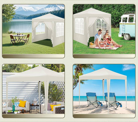 Rootz Outdoor Gazebo - Garden Canopy - Sun Shelter - Rustproof - UV Protection - 2m x 2m x 2.4m