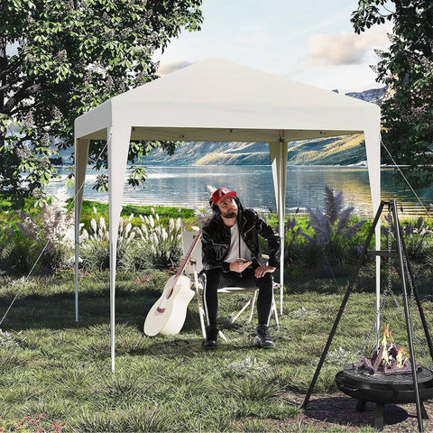 Rootz Outdoor Gazebo - Garden Canopy - Sun Shelter - Rustproof - UV Protection - 2m x 2m x 2.4m