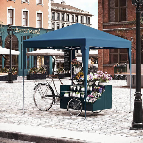 Rootz Garden Gazebo - Outdoor Pavilion - Barbecue Tent - UV Protection - 2x2m - 210D Oxford Fabric - Metal Frame - Adjustable Height - 2.32/2.36/2.4m