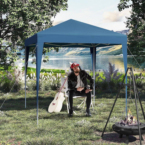 Rootz Garden Gazebo - Outdoor Pavilion - Barbecue Tent - UV Protection - 2x2m - 210D Oxford Fabric - Metal Frame - Adjustable Height - 2.32/2.36/2.4m