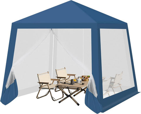Rootz 3x3m Pavilion Party Tent - Event Canopy - Outdoor Gazebo - UV Protection - Metal Frame - Blue, 300 x 250 x 300 cm