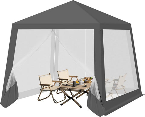 Rootz Pavilion Party Tent - Gazebo - Event Shelter - UV Protection - 3x3 m - Metal Frame - Grey