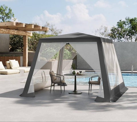 Rootz Pavilion Party Tent - Gazebo - Event Shelter - UV Protection - 3x3 m - Metal Frame - Grey