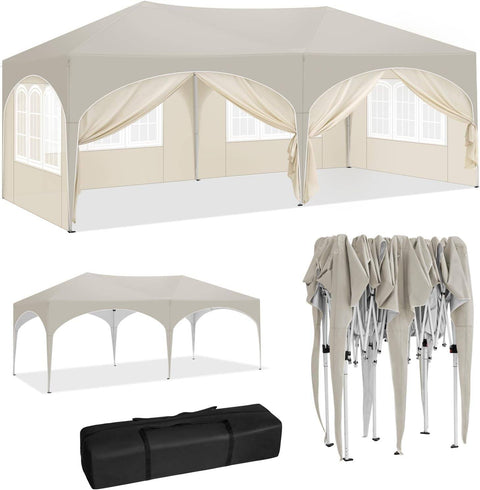 Rootz Garden Gazebo 3x6m - Outdoor Canopy - Pop Up Tent - UV Protection - Water Repellent - 250-254-258cm - Complete Accessories