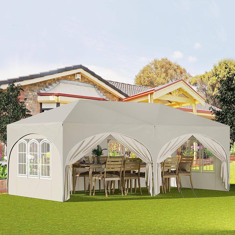 Rootz Garden Gazebo 3x6m - Outdoor Canopy - Pop Up Tent - UV Protection - Water Repellent - 250-254-258cm - Complete Accessories