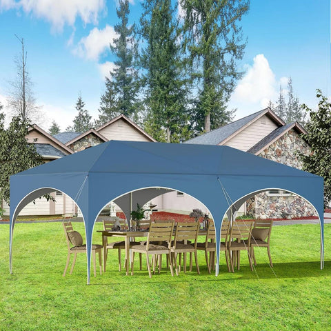 Rootz Gazebo 3x6m Blue – Party Tent, Outdoor Canopy, Event Shelter – UV 50+ Protection, Water-Repellent, Height Adjustable (250-258cm)