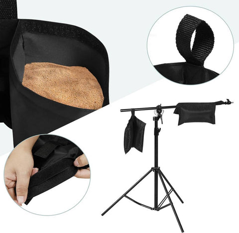 Rootz Sandbag Set - 4 Double Chamber Weight Bags - 300GSM Oxford Fabric - Waterproof - Easy Fixing - Versatile Use - 37cm x 41.5cm - Black