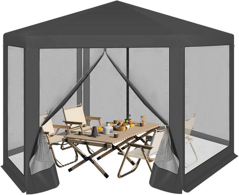 Rootz Pavilion Tent - Gazebo - Party Tent - UV Protection - 3.8x3.3m - Metal Frame -  Grey - 380x250x328cm