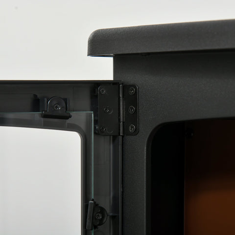 Rootz LED Electric Fireplace - Standing Heater - Flame Effect Stove - Adjustable Heat - Cozy Ambience - Black - 39x26x54.8cm