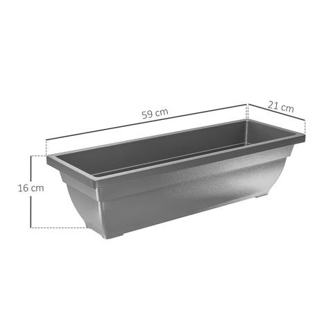 Rootz 5 Set Flower Pots - Garden Planters - Plant Containers - Durable Plastic - 59cm x 21cm x 16cm