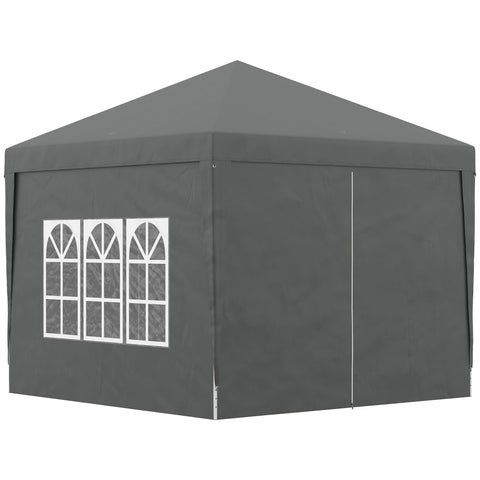 Rootz 3x3m Pavilion Party Tent - Folding Canopy - Event Marquee - Easy Assembly - 295cm x 295cm x 258cm