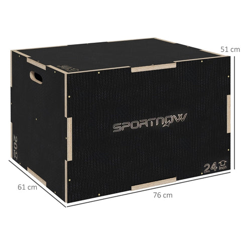 Rootz Wooden Plyometric Jump Box - Crossfit Jump Trainer - Box Jump Equipment - Beech Wood - 76cm x 61cm x 51cm