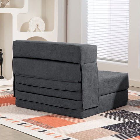 Rootz Floor Sofa - Upholstered Couch - Convertible Mattress - Foam Comfort - Grey - 210cm x 80cm x 15cm