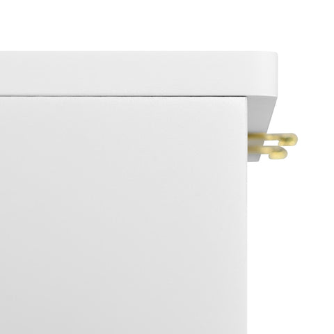 Rootz Sideboard Storage Cabinet - Chest of Drawers - Floral Pattern - Shockproof Design - 75L x 40W x 90H cm - Golden+White