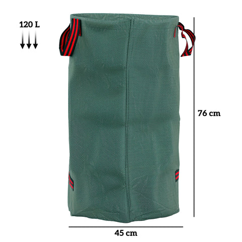 Rootz 3x120l Garden Sack Set - Waterproof Leaf Bags - UV Resistant Waste Bags - Durable & Foldable - Ø45 x 76h cm