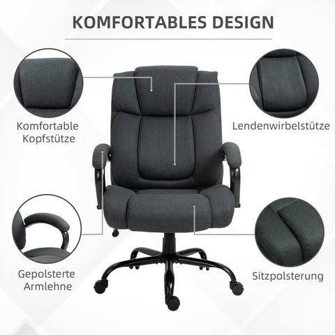 Rootz Ergonomic Office Chair - Desk Chair - Swivel Chair - Supports Up to 220 kg - Grey - Padded Armrest - 72.5cm x 83cm x 110-118cm