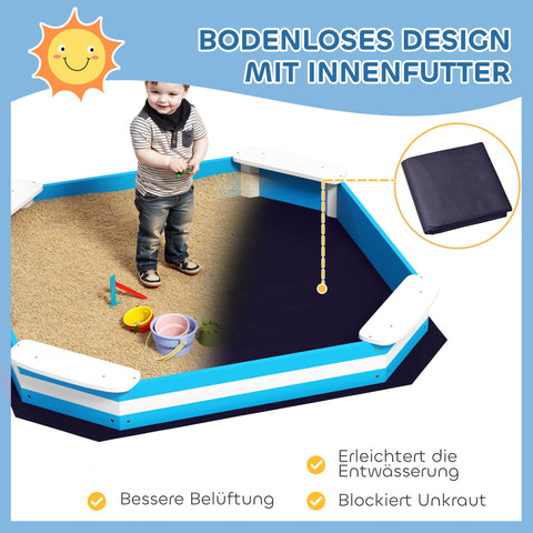 Rootz Sandpit for Children - Kids Sandbox - Play Sand Box - Promotes Social Skills - 133cm x 133cm x 16cm