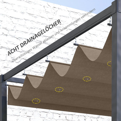 Rootz Pavilion Replacement Roof - Pergola Canopy - UV Protection - Easy Assembly - Polyester Fabric - 286cm x 245cm