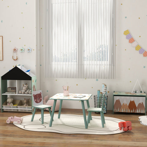 Rootz Kids Table & Chair Set - Children's Furniture - Playroom Seating - Safe Design - Table: 60x60x44cm, Chair: 26.5x26.5x50cm