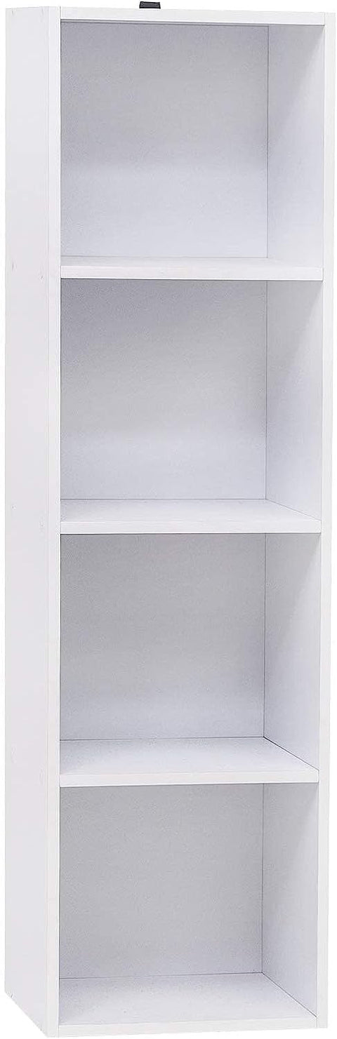 Rootz White Cube Shelf - Bookcase - Storage Organizer - MDF Board - Stable & Secure - Maximizes Space - Easy Assembly - 30cm x 106cm x 24cm