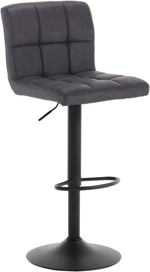 Rootz Bar Stool - Counter Stool - Adjustable Bar Chair - Ergonomic Design - Durable Construction - Versatile Use - Faux Leather and Metal - Seat: 44cm x 38cm, Height: 92cm-114cm
