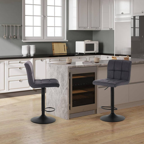 Rootz Bar Stool - Adjustable Counter Chair - Swivel Barstool - Ergonomic Comfort - Durable & Long-Lasting - Safe & Stable - Faux Leather - 92cm-114cm x 44cm x 38cm