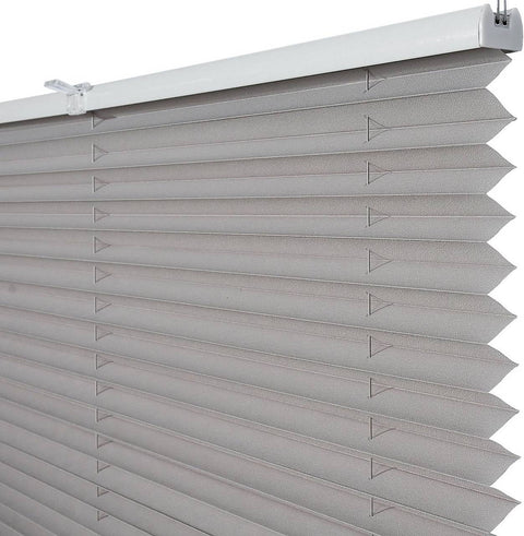 Rootz Pleated Blind - Window Shade - Privacy Screen - Easy Install - No Drilling - Grey 100x130cm, Adjustable, Breathable, Polyester, Durable